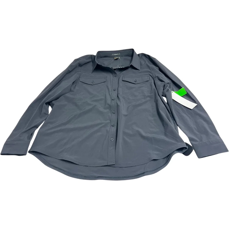 Basic Comfort Top Long Sleeve By Eddie Bauer In Grey, Size: Lp
