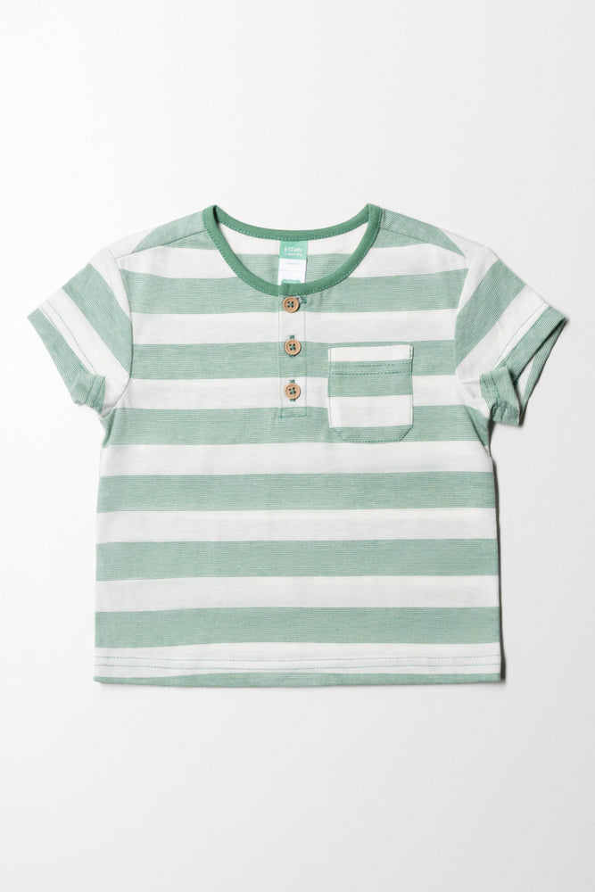 Versatile Items Stripe Henley T-Shirt Green