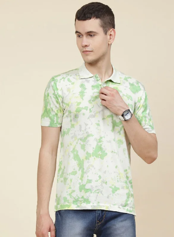 Cute Design Men Off White Self Design T-Shirt