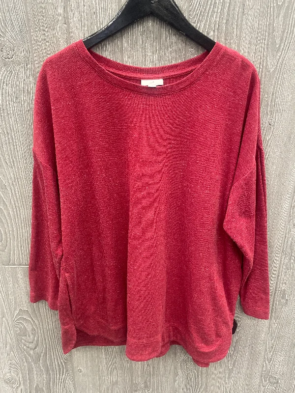 Smart Comfort Wear Top Long Sleeve By J. Jill In Red, Size: Xl