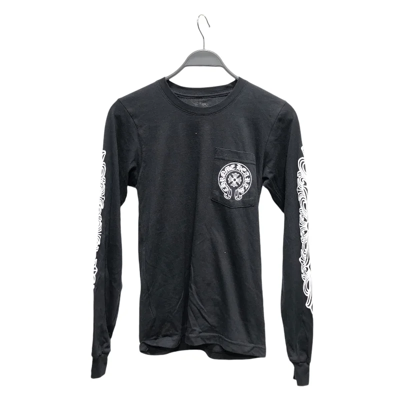 Slim Fit CHROME HEARTS/LS T-Shirt/XS/Cotton/BLK/Graphic/HORSESHOE BACK PRINT