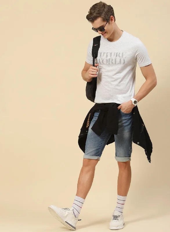 Cozy Pants Men Grey Printed T-Shirt