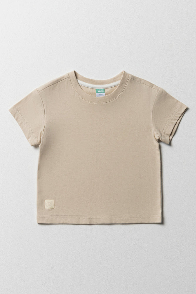 Comfortable Jeans Short Sleeve T-Shirt Natural
