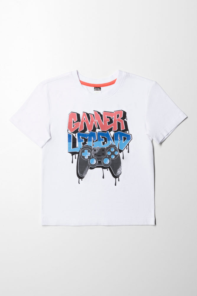 Casual Choice Gamer Short Sleeve T-Shirt White
