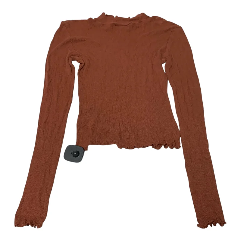 Classic And Versatile Top Long Sleeve By Abound In Orange, Size: Xs