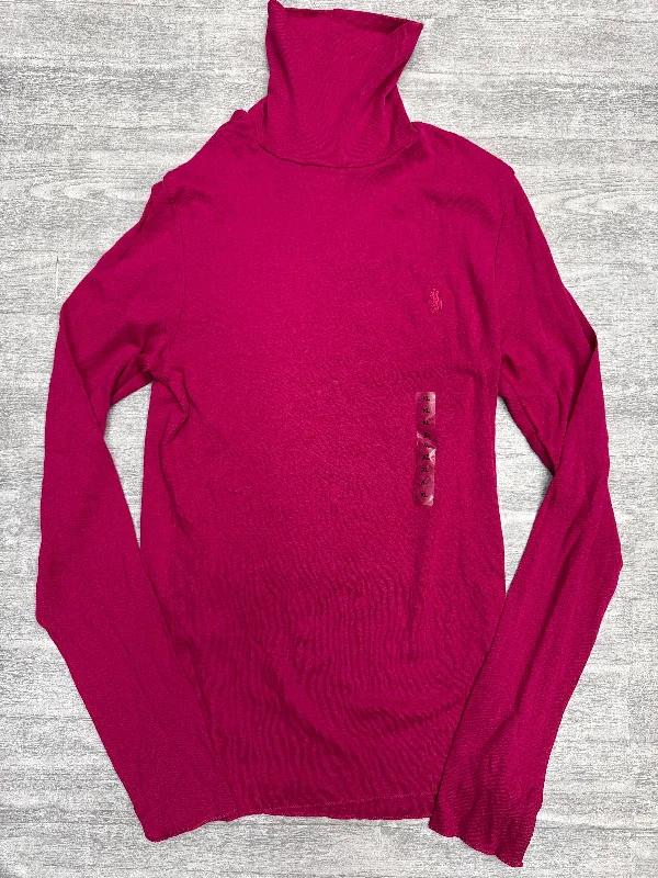 Casual Chic Wear Top Long Sleeve By Ralph Lauren Blue Label In Pink, Size: Xl