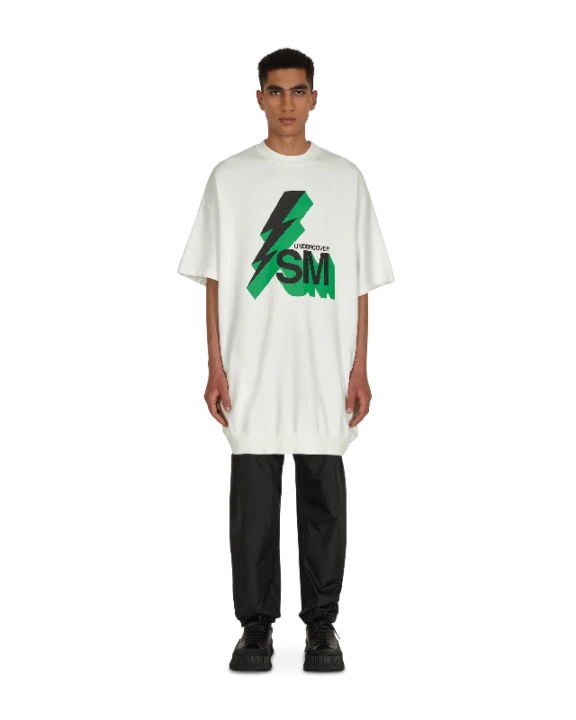 Practical Style Graphic Short Sleeve Crewneck Sweatshirt White