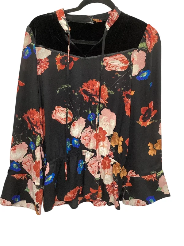 Minimal Style Top Long Sleeve By Worthington In Black, Size: M