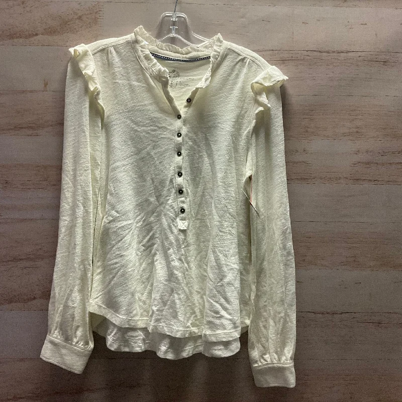Urban Style Top Long Sleeve By Anthropologie In Cream, Size: S