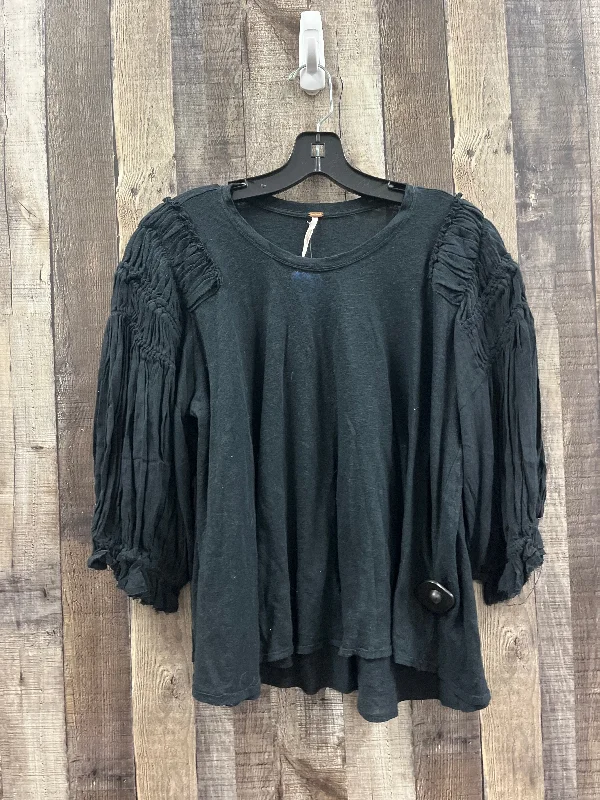 Urban Design Sense Top 3/4 Sleeve Basic By Free People In Black, Size: Xs