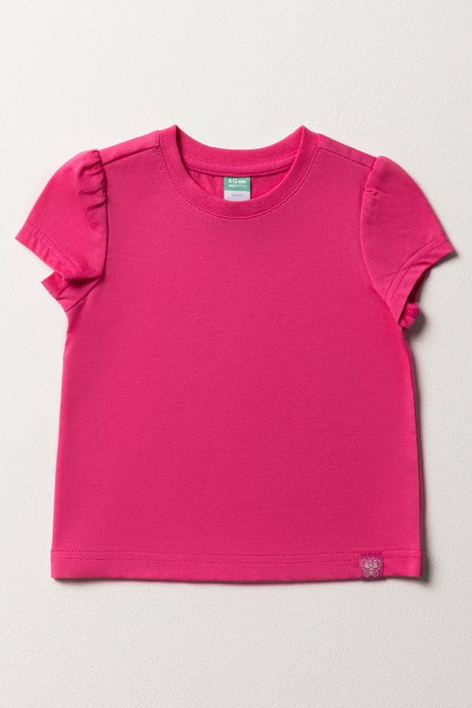 Body Design Short Sleeve T-Shirt Bright Pink