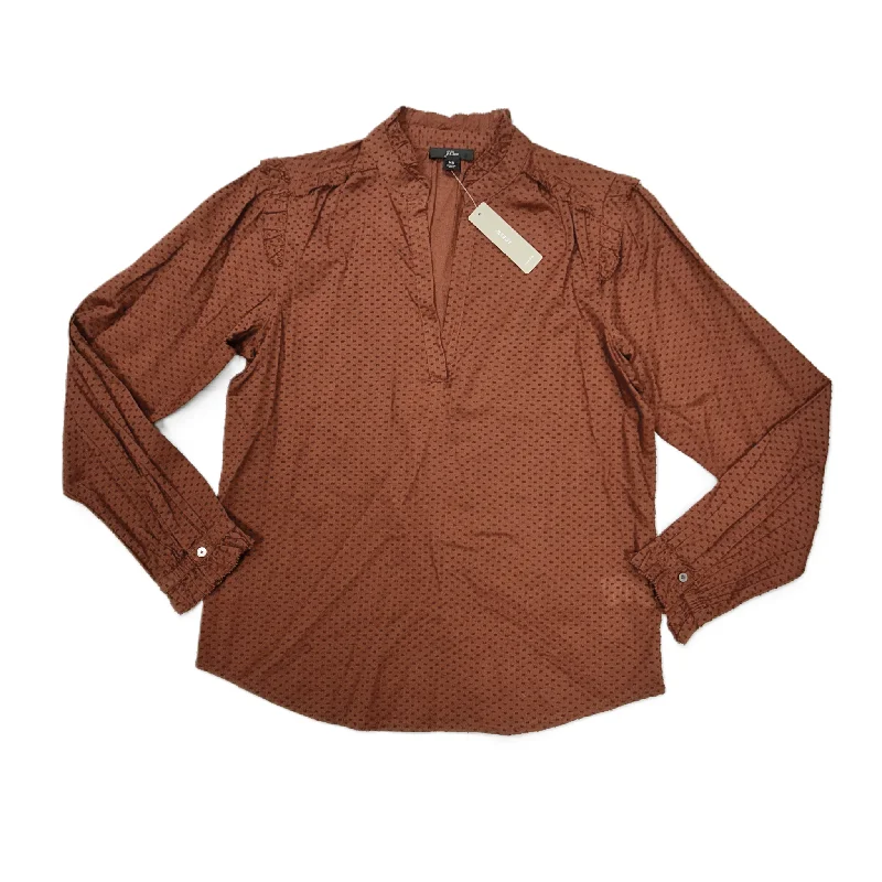 College Style Top Long Sleeve By J. Crew In Brown, Size: Xs