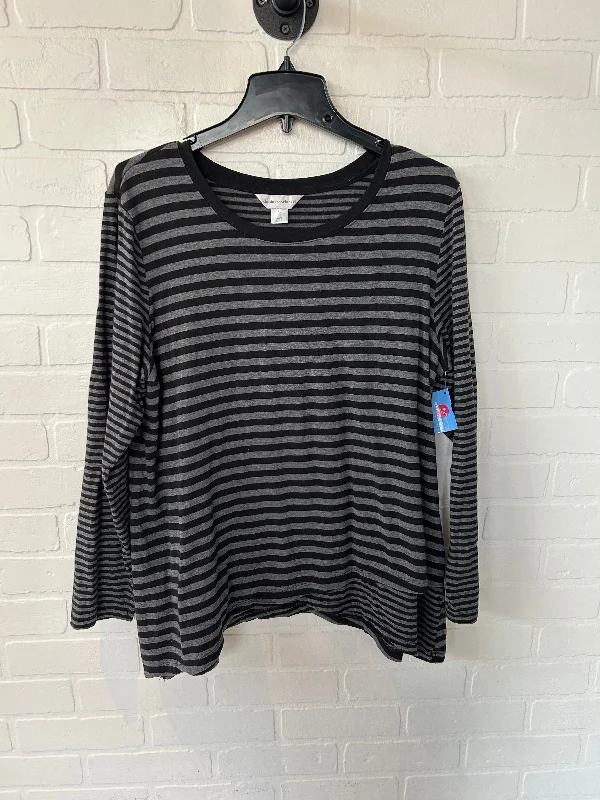 Casual Chic Outfits Tunic Long Sleeve By Christopher And Banks In Black & Grey, Size: Xl