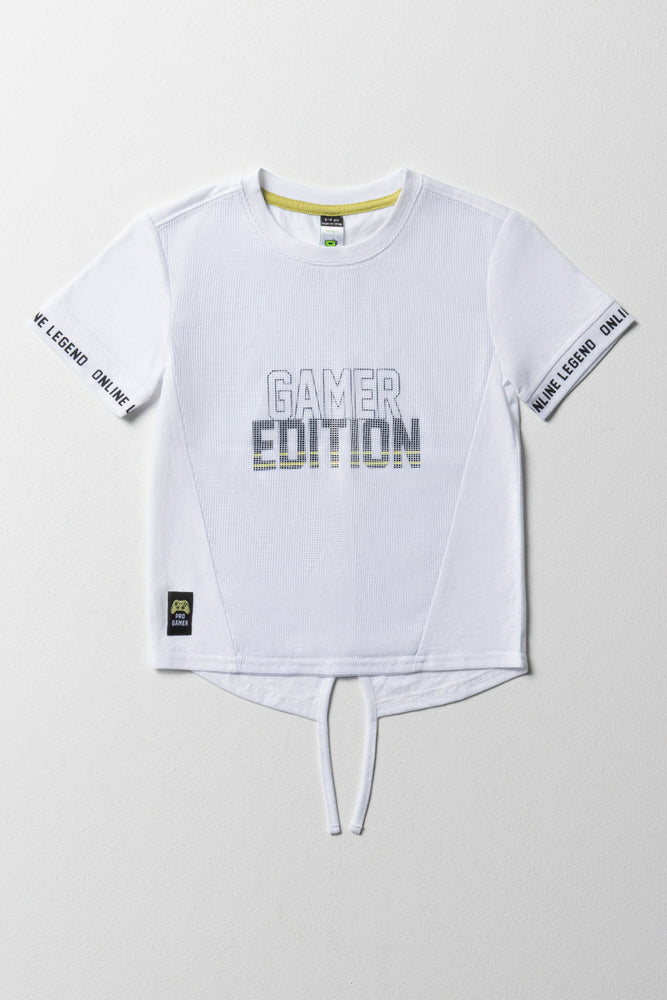 Comfortable Outfits Tuxedo Back Short Sleeve T-Shirt White