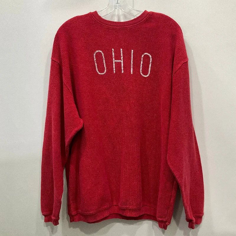 Short Design Top Long Sleeve By summit sportswear  In Red, Size: L
