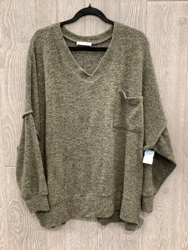 Spiritual Vitality Top Long Sleeve By Zenana Outfitters In Green, Size: Xl