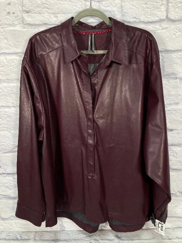 Denim Design Top Long Sleeve By Anthropologie In Purple, Size: Xl