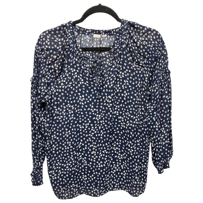 Comfy Layers Top Long Sleeve By Gap In Navy, Size: S