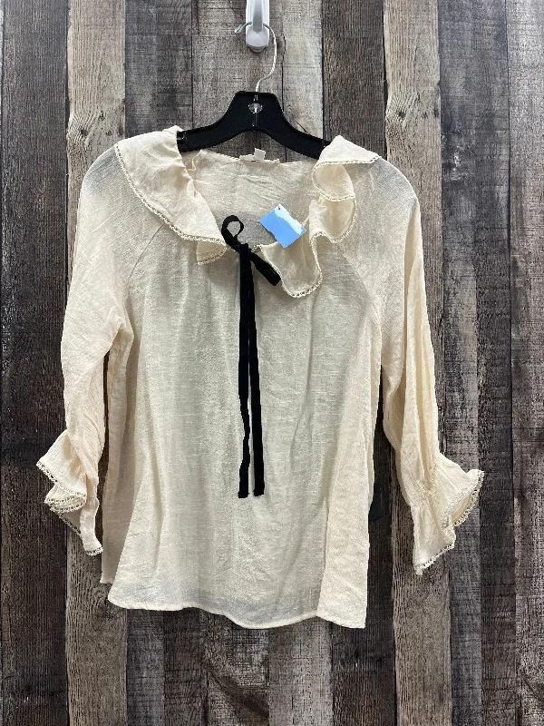 Fashionable Items Top Long Sleeve By Cme In Beige, Size: S