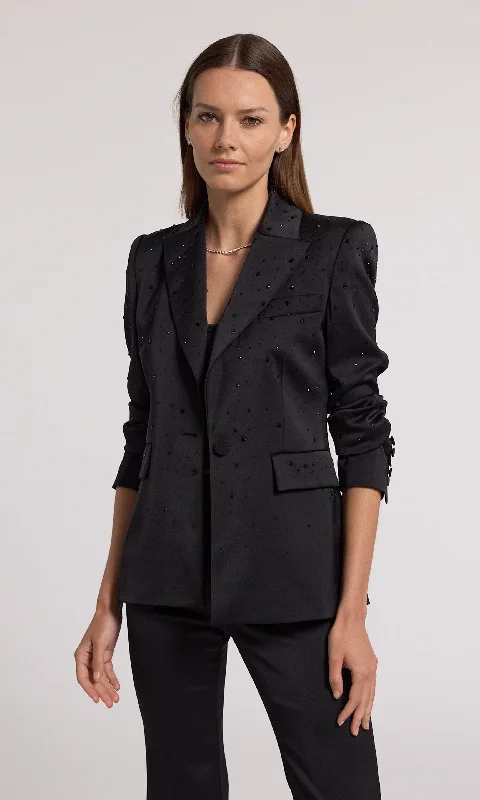 Comfortable Dresses Aimee Crystal Satin Blazer