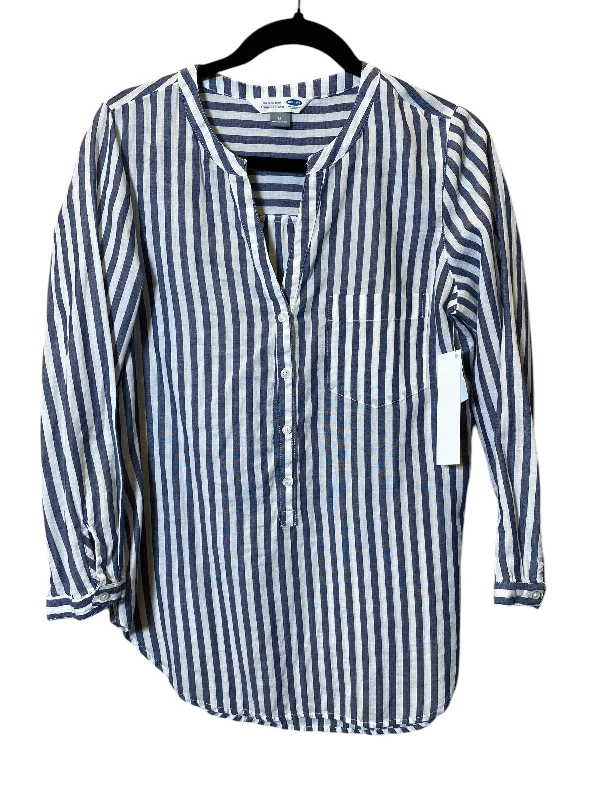 Smart Casuals Tunic 3/4 Sleeve By Old Navy In Striped Pattern, Size: M