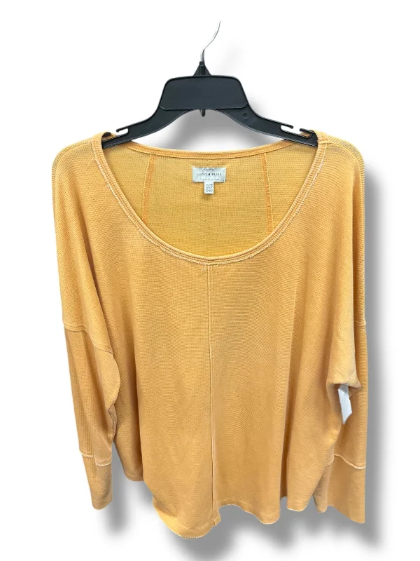 Personalized Design Top Long Sleeve By Lucky Brand In Yellow, Size: 2x