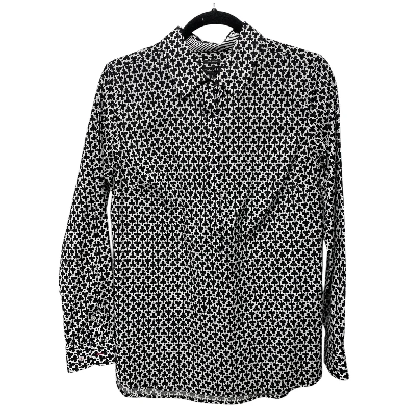 All-Day Outfits Top Long Sleeve By Talbots In Black & White, Size: 6