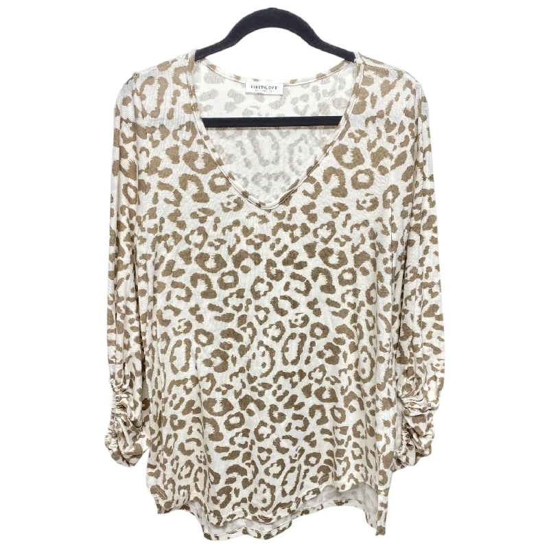 Relaxed Clothing Top Long Sleeve By First Love In Animal Print, Size: S