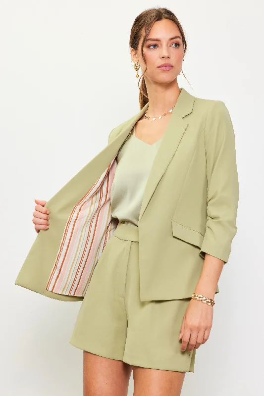 Versatile Items Recycled Shirred Sleeve Blazer