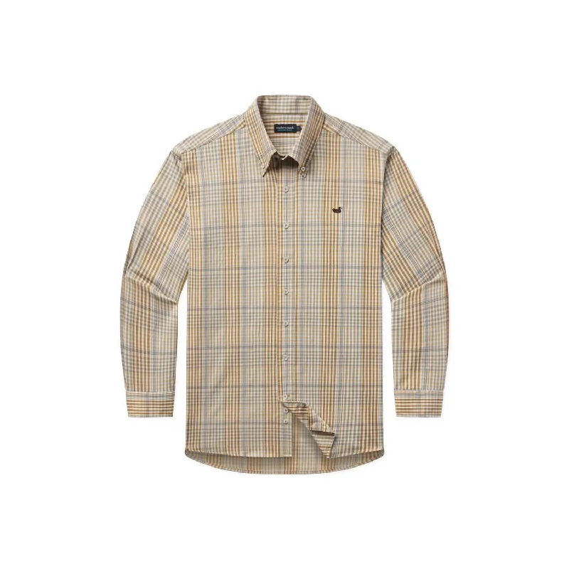 Versatile Outfits Men's Edgefield Windowpane Shirt In Field Khaki/dark Olive