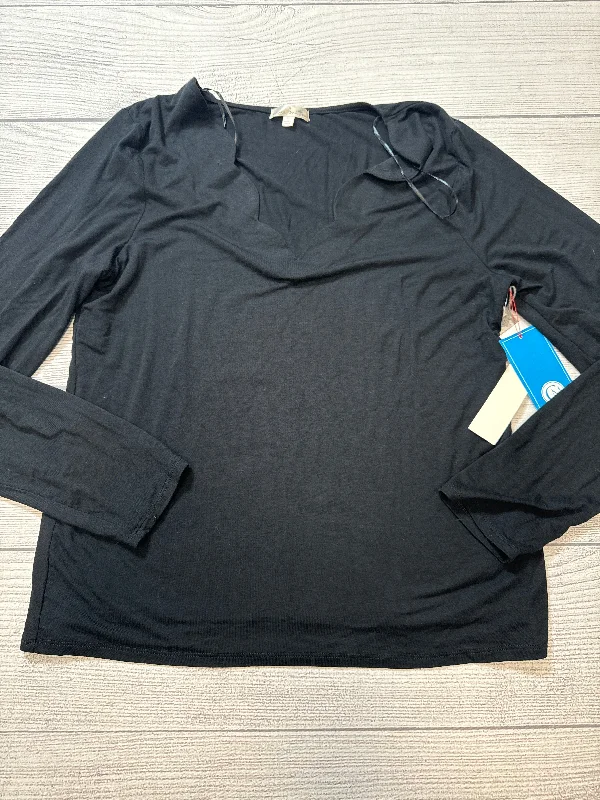 Exquisite Design Top Long Sleeve By Nine Britton In Black, Size: Xl