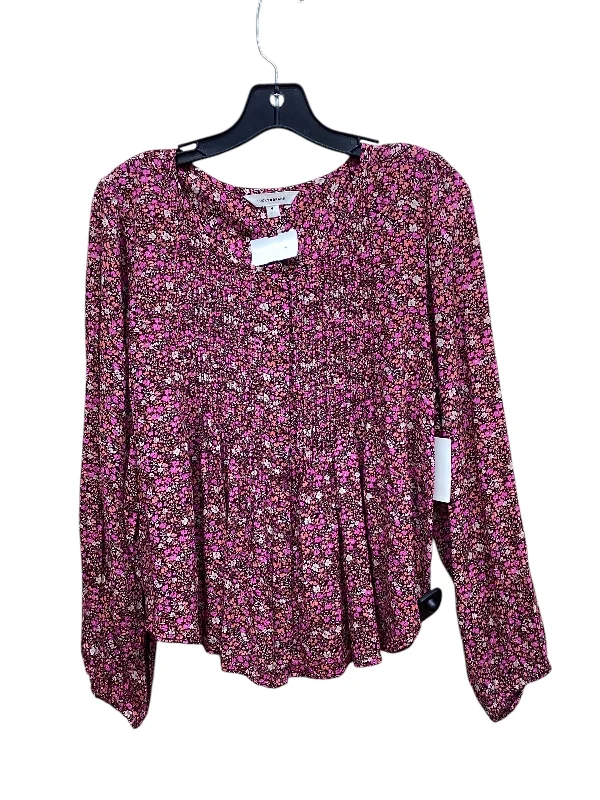 Comfortable And Versatile Top Long Sleeve By Lucky Brand In Floral Print, Size: M