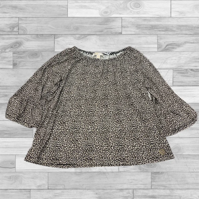 Chic Relaxation Top Long Sleeve By Michael By Michael Kors In Animal Print, Size: S