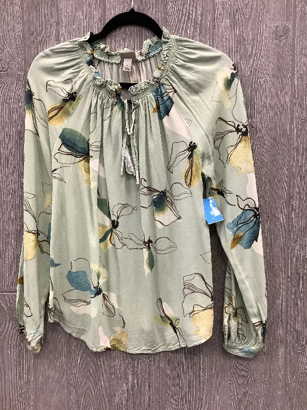 Noble Temperament Top Long Sleeve By A New Day In Green, Size: M