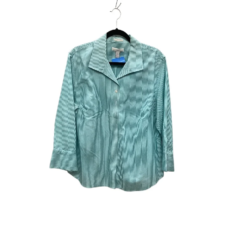 Effortless Comfort Top Long Sleeve By Chicos In Blue, Size: Xl