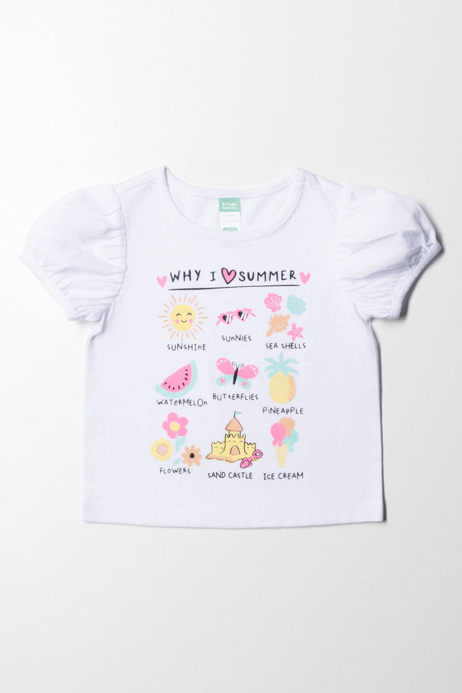 Personalized Series Puff Sleeve Tee White