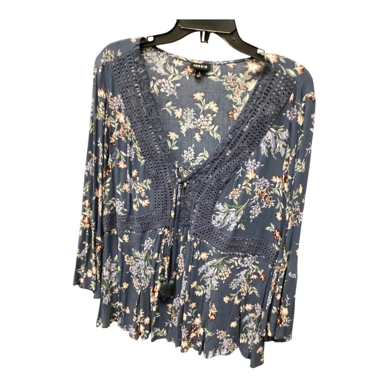 Carefree Top 3/4 Sleeve By Torrid In Floral Print, Size: L
