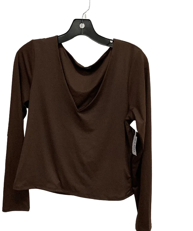 Warm Comfort Top Long Sleeve Basic By Old Navy In Brown, Size: L