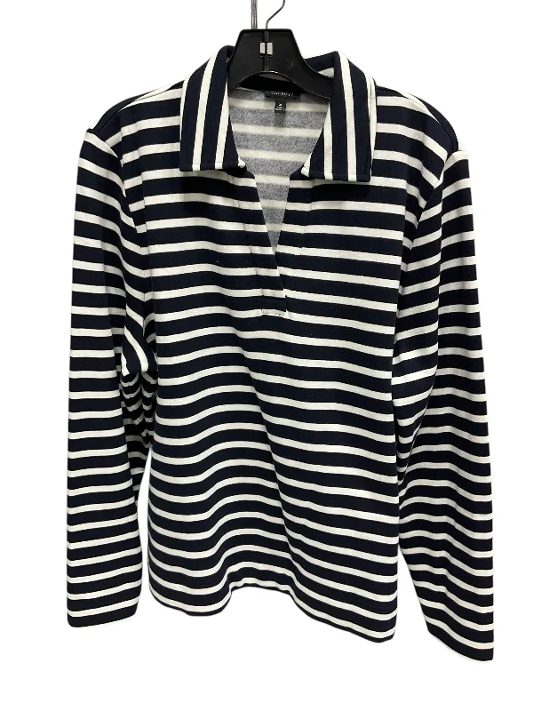 Versatile Comfort Wear Top Long Sleeve By Talbots In Striped Pattern, Size: Xl