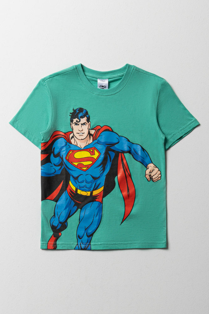 High-end Wear Superman Short Sleeve T-Shirt Green