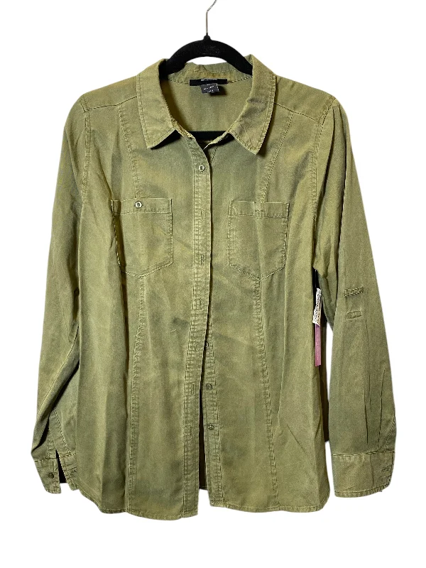 Relaxed Jackets Top Long Sleeve By Lane Bryant In Green, Size: 14