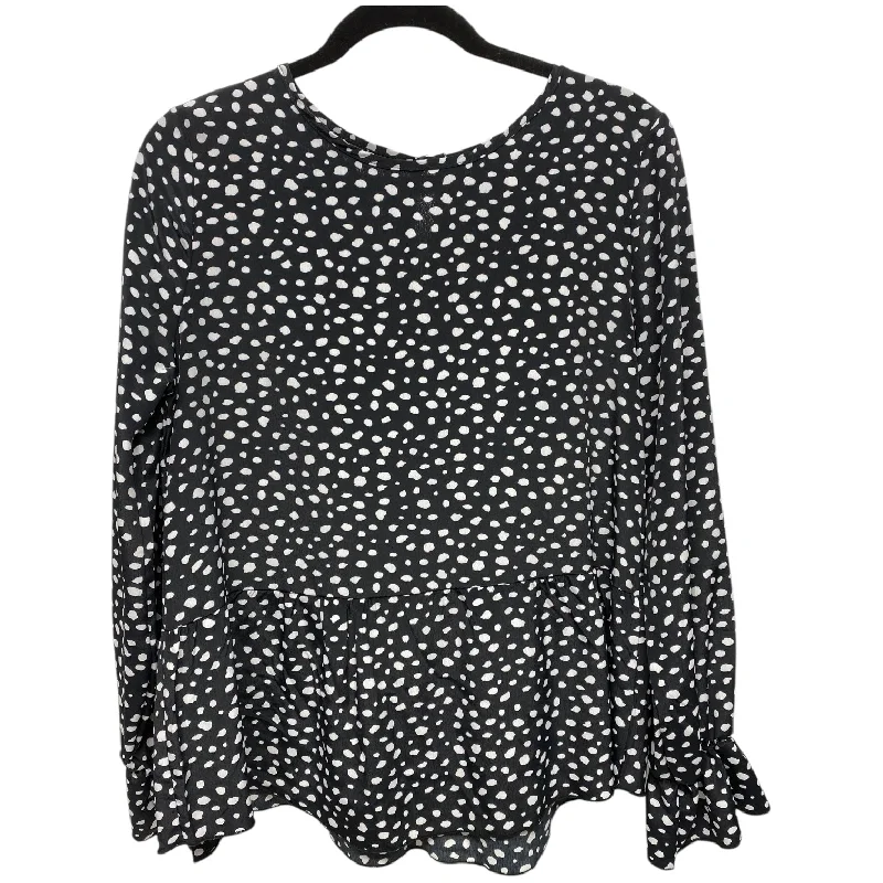 Easy Chic Wear Top Long Sleeve By Mts In Polkadot Pattern, Size: S