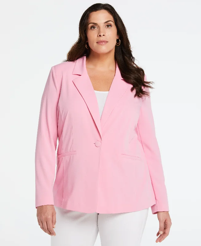 Soft Style Plus Size Single Breasted Blazer