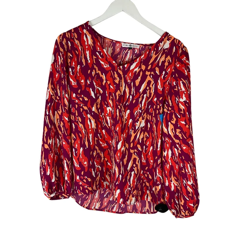 Weekend Wear Top Long Sleeve By Clothes Mentor In Orange & Pink, Size: S