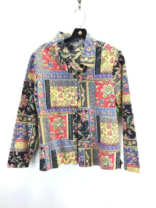 Elegant And Simple Top Long Sleeve By Clothes Mentor In Multi-colored, Size: M