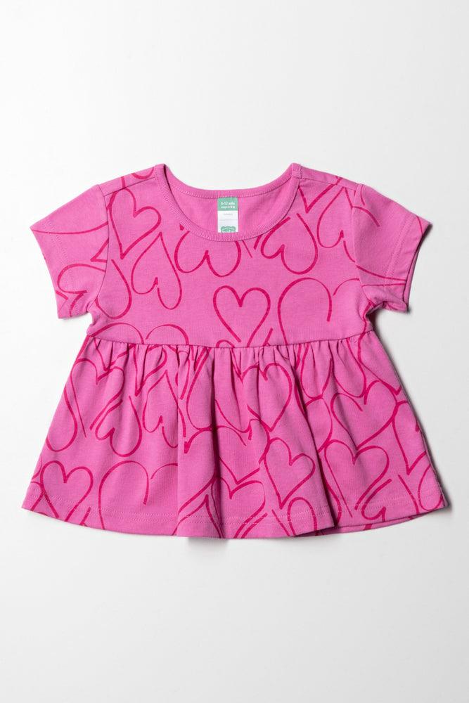 Preview New Products Heart Peplum T-Shirt Pink