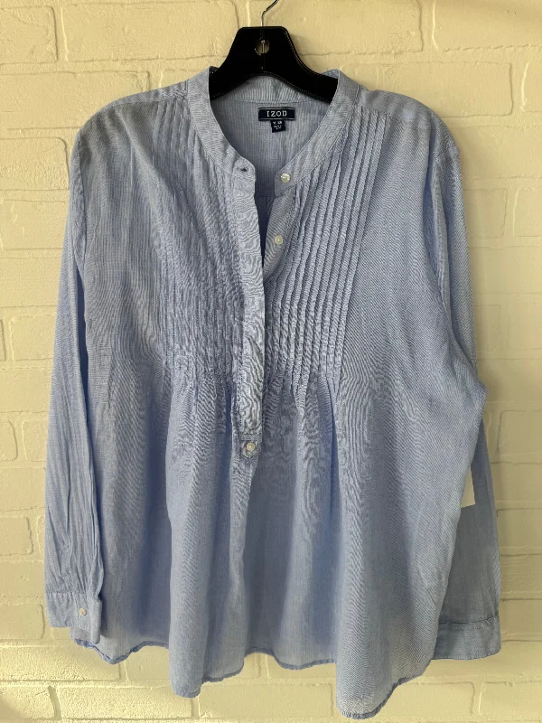 Casual And Versatile Top Long Sleeve By Izod In Blue, Size: Xl