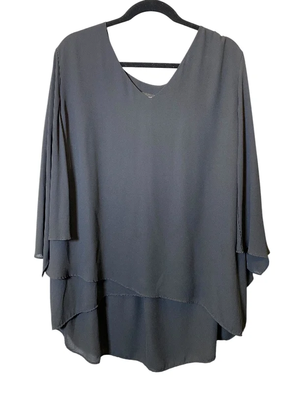 Soft Textures Top Long Sleeve By Karen Kane In Black, Size: 3x