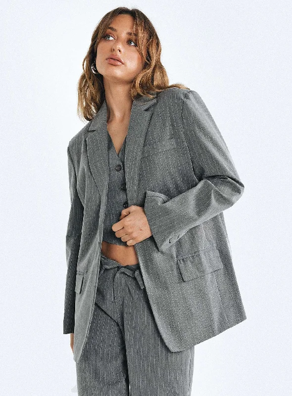 Modern Tailoring Purley Pinstripe Blazer Grey
