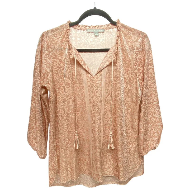 Comfortable Fashion Top 3/4 Sleeve By Valerie Stevens In Rose Gold, Size: S
